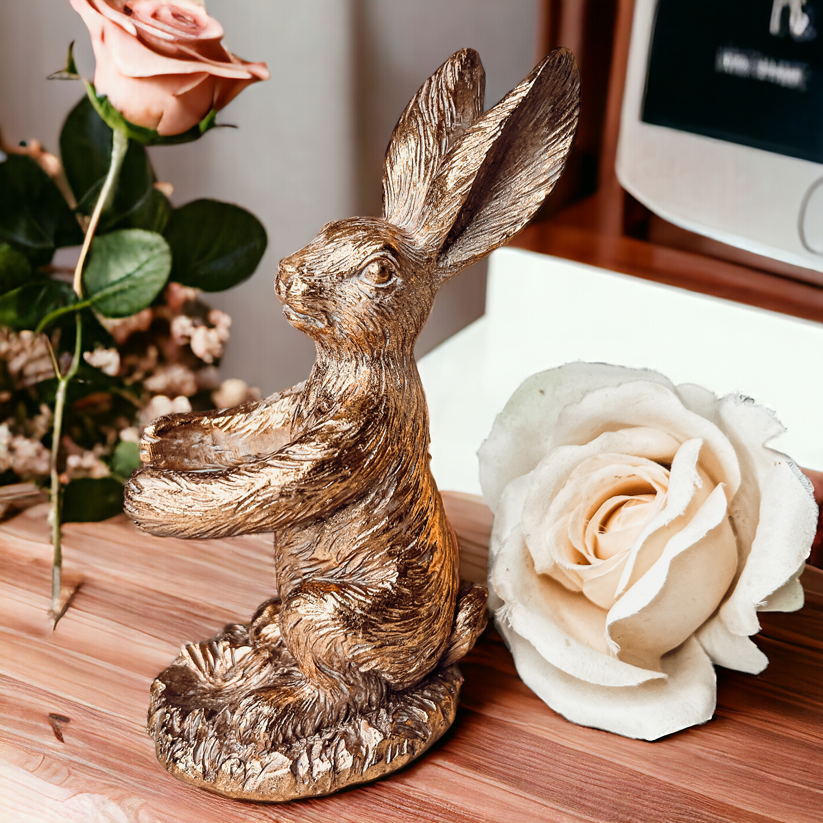 Gold Bunny Bud Vase