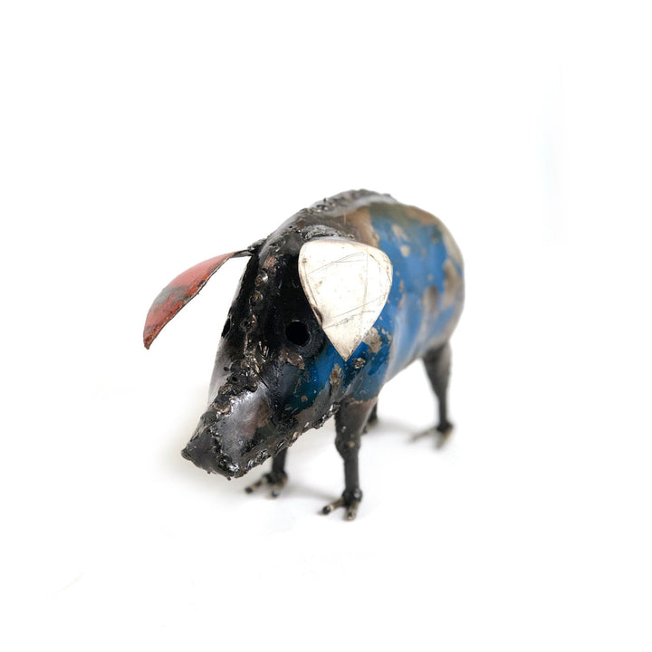 Cute Piggy - Colorful Recycled Metal