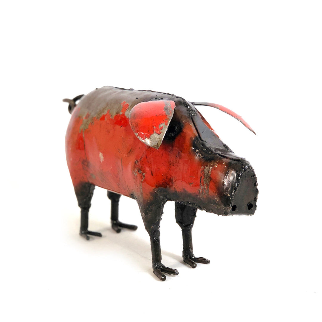 Cute Piggy - Colorful Recycled Metal