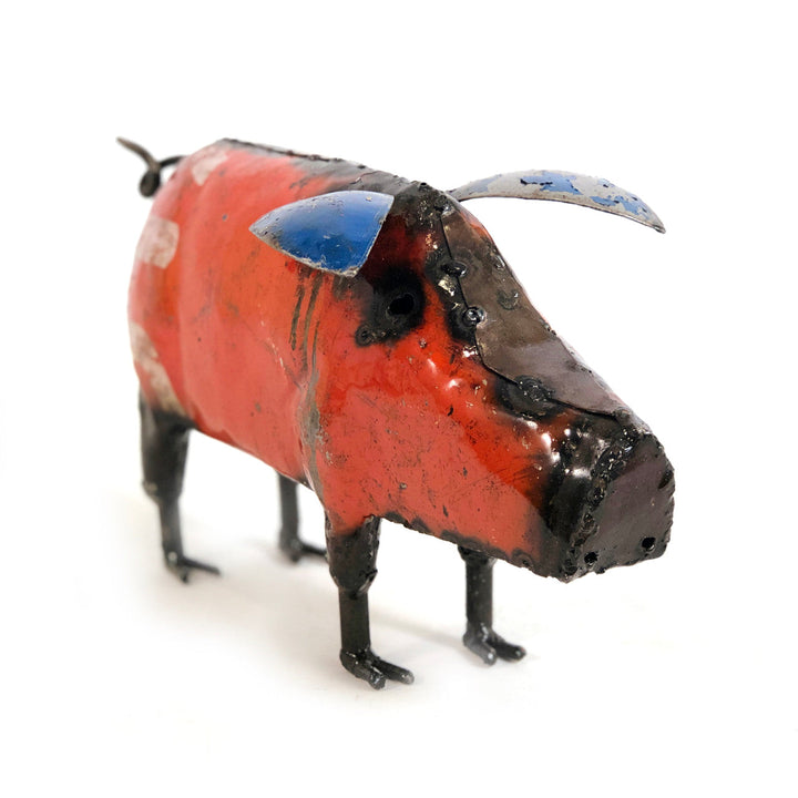 Cute Piggy - Colorful Recycled Metal