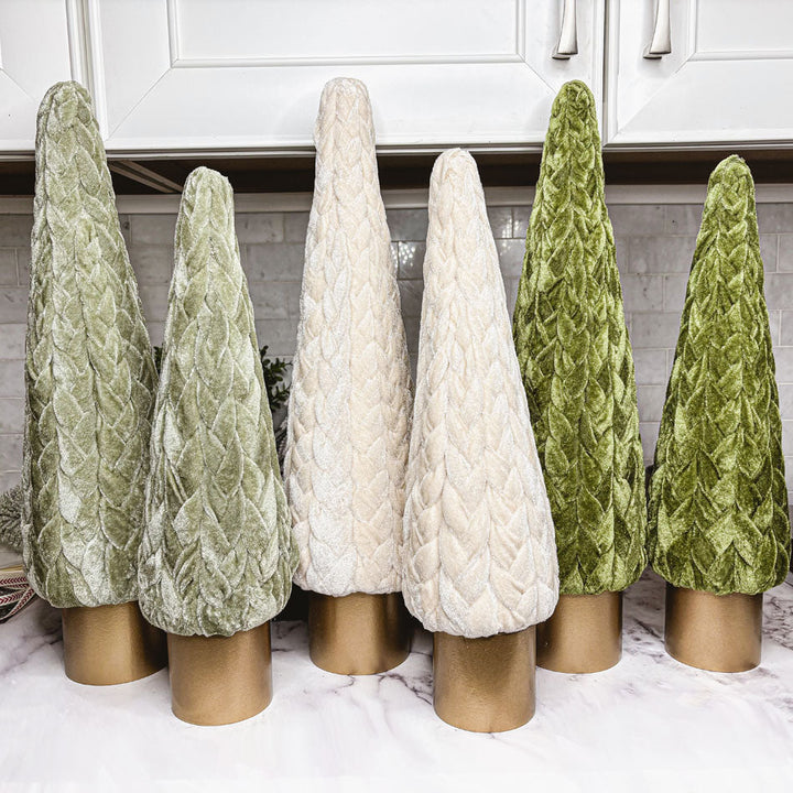 Velvet Christmas Tree Gold Pedestal Holiday Tabletop Home Decor Fun Holiday Gift