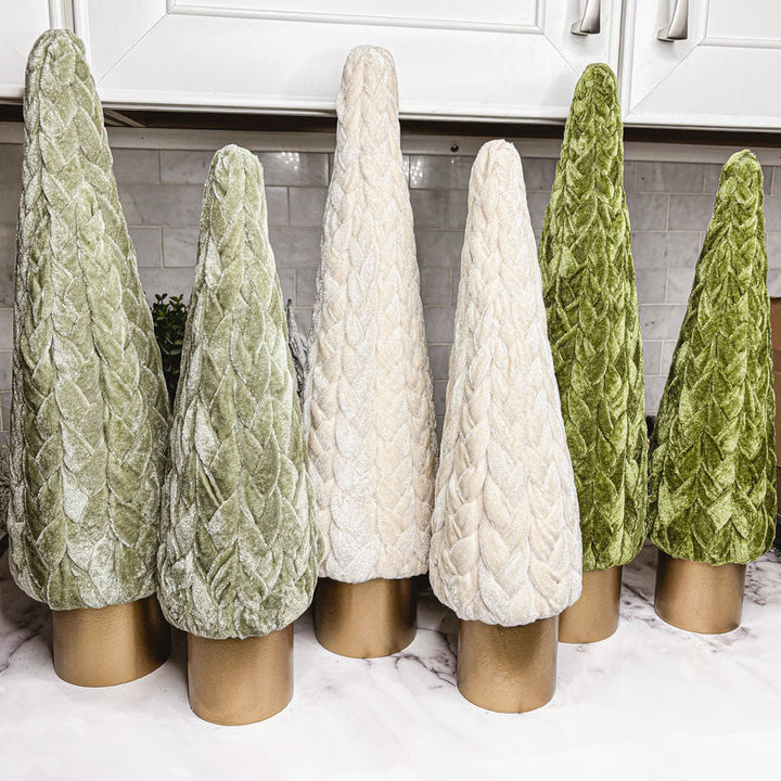 Velvet Christmas Tree Gold Pedestal Holiday Tabletop Home Decor Fun Holiday Gift