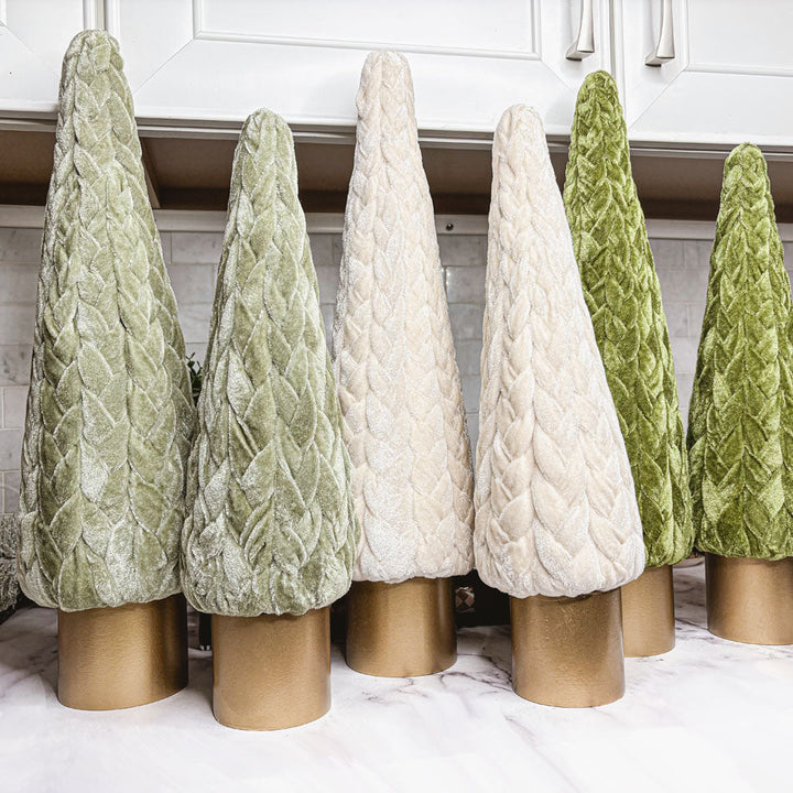 Velvet Christmas Tree Gold Pedestal Holiday Tabletop Home Decor Fun Holiday Gift