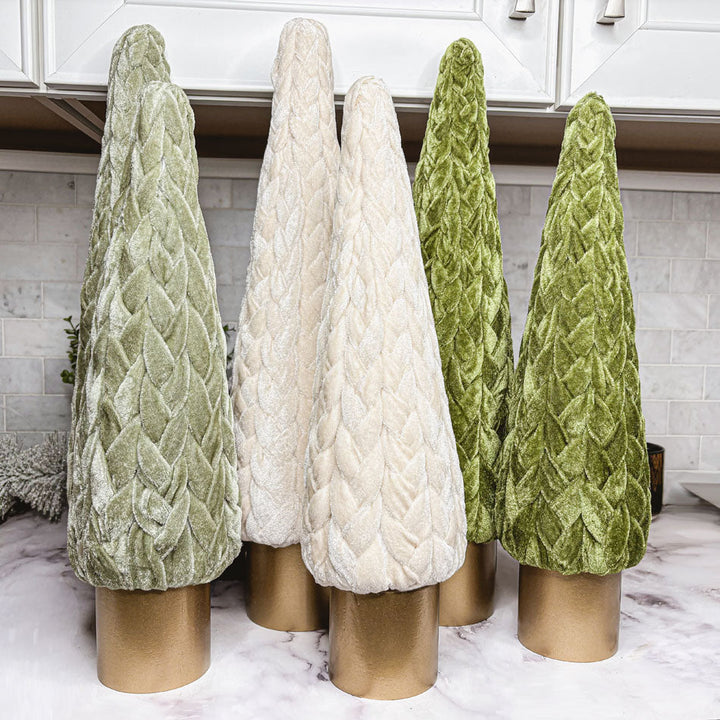 Velvet Christmas Tree Gold Pedestal Holiday Tabletop Home Decor Fun Holiday Gift