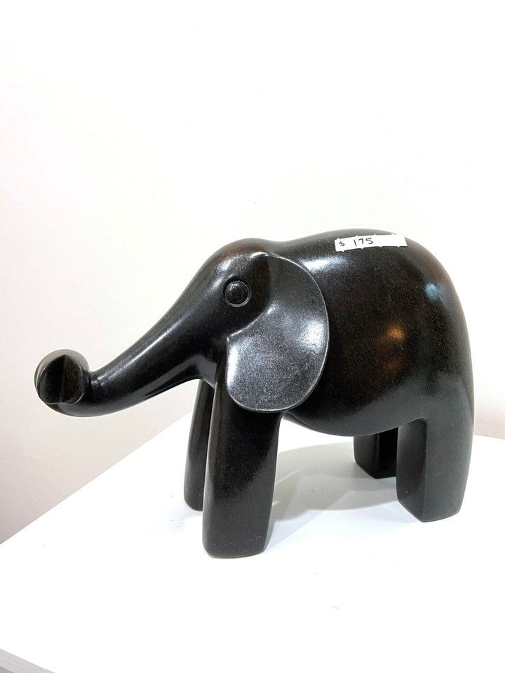 Happy Stone Elephant - One of a Kind Sculpture