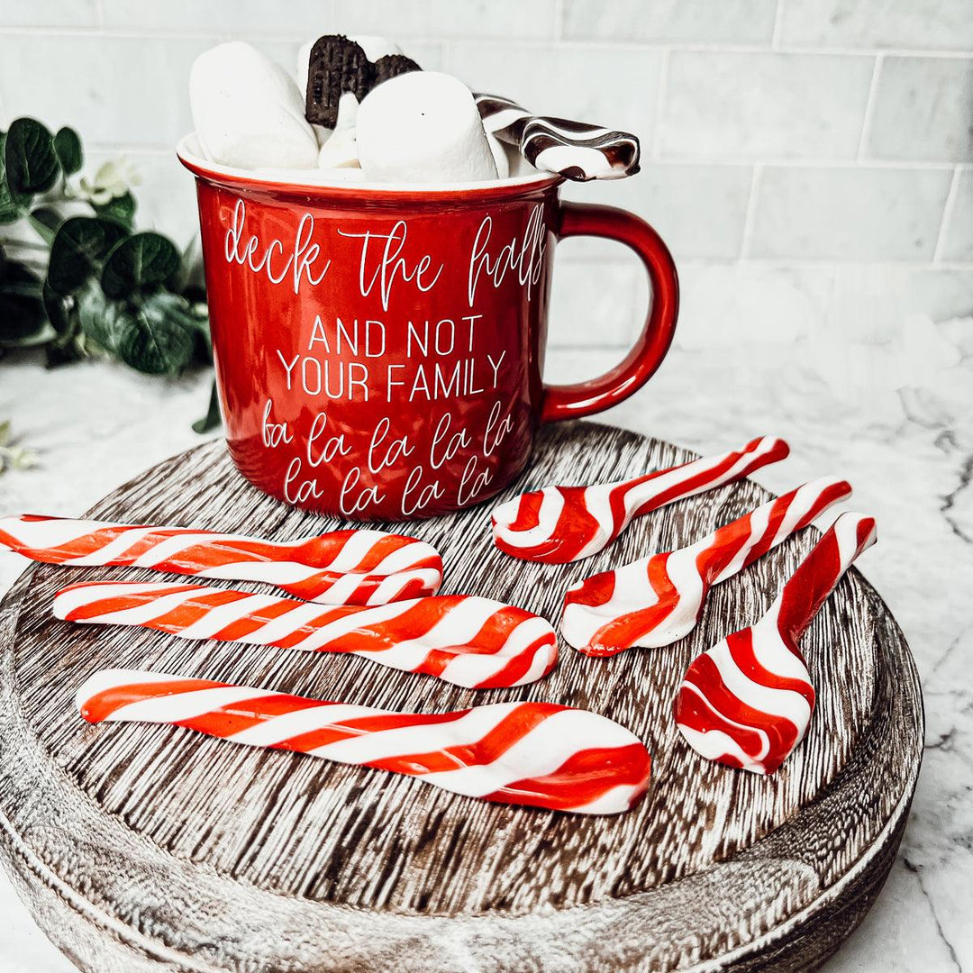 Edible Sugar Spoons 6 Pack Peppermint Cinnamon Cocoa Flavor Gift Box Great Gifts