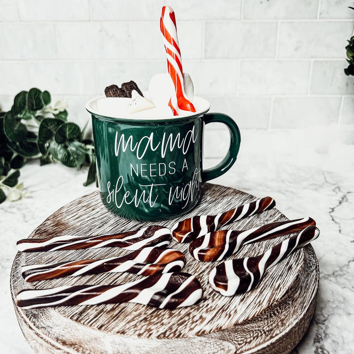 Edible Sugar Spoons 6 Pack Peppermint Cinnamon Cocoa Flavor Gift Box Great Gifts
