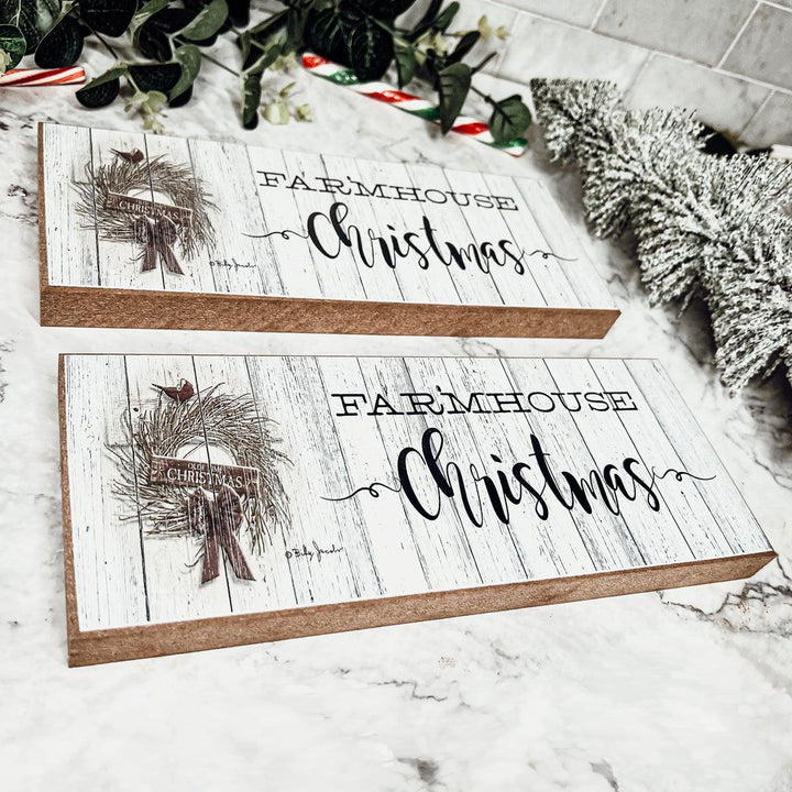 Farmhouse Christmas Wooden Sign 10 Inch Holiday Tabletop Decor Fun Gifts for Her