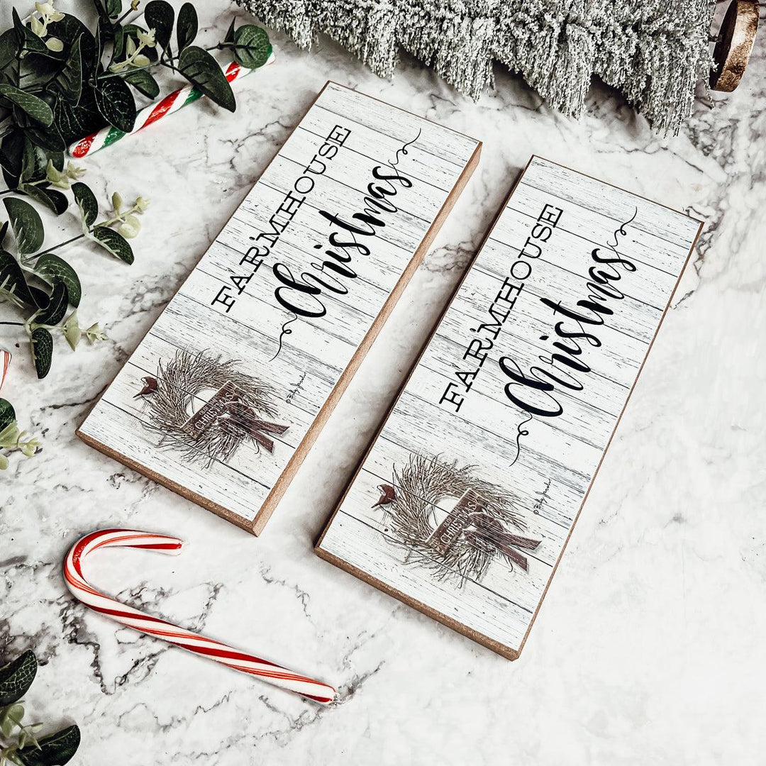 Farmhouse Christmas Wooden Sign 10 Inch Holiday Tabletop Decor Fun Gifts for Her