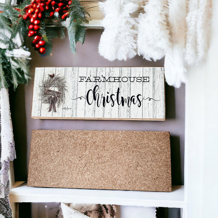 Farmhouse Christmas Wooden Sign 10 Inch Holiday Tabletop Decor Fun Gifts for Her