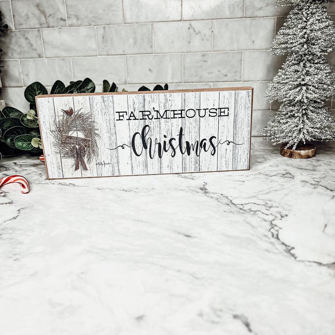 Farmhouse Christmas Wooden Sign 10 Inch Holiday Tabletop Decor Fun Gifts for Her