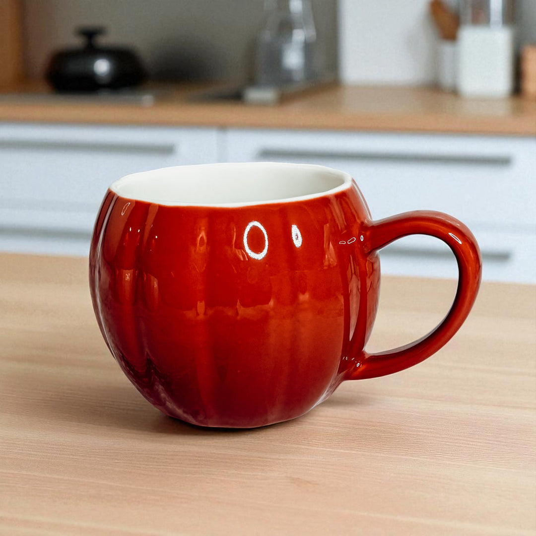 Pumpkin Shaped Ceramic Coffee Mug 16.8oz Fall Drinkware Great Gift for Friends