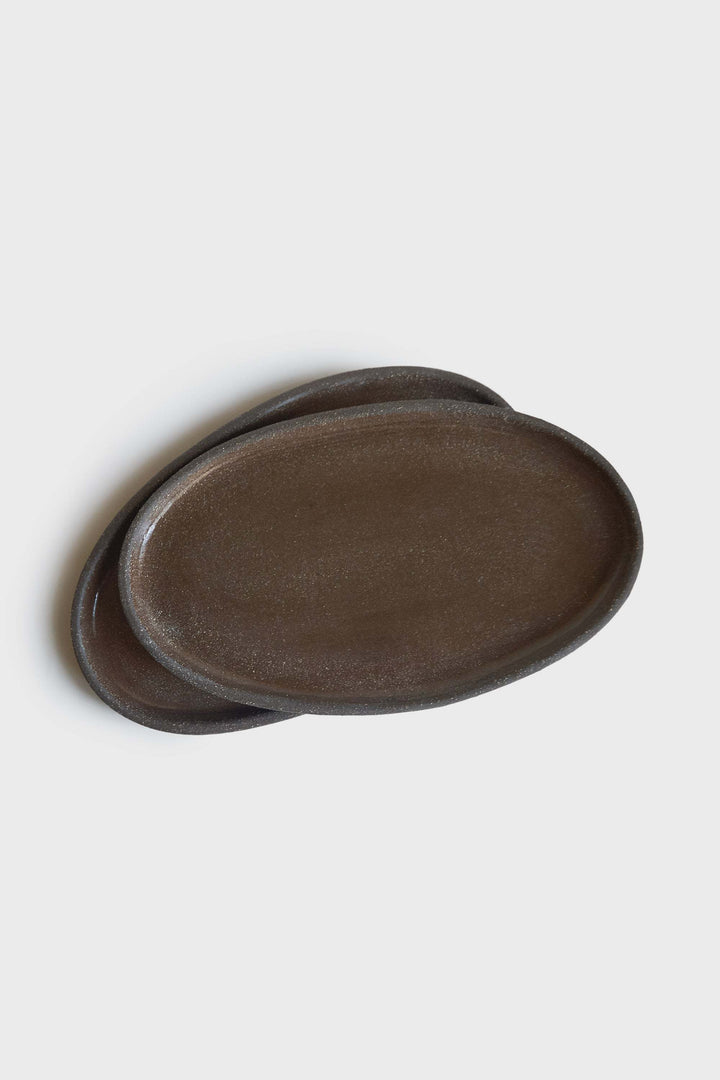 Handmade Oval Stoneware Serving Platter "Pumpernikel"