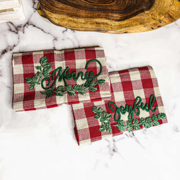 Holiday Acacia Charcuterie Board Cotton Tartan Towel Gift Set Great Holiday Gift