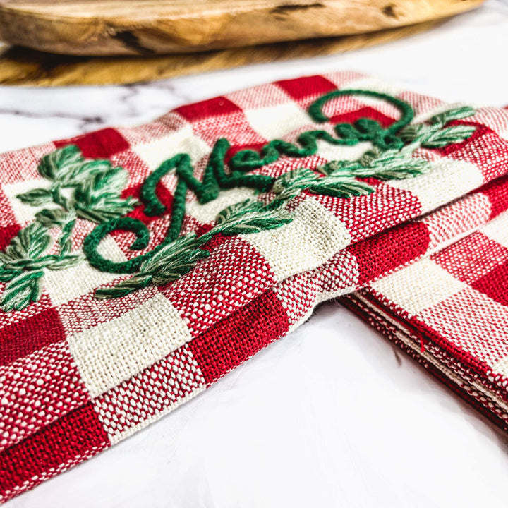 Holiday Acacia Charcuterie Board Cotton Tartan Towel Gift Set Great Holiday Gift