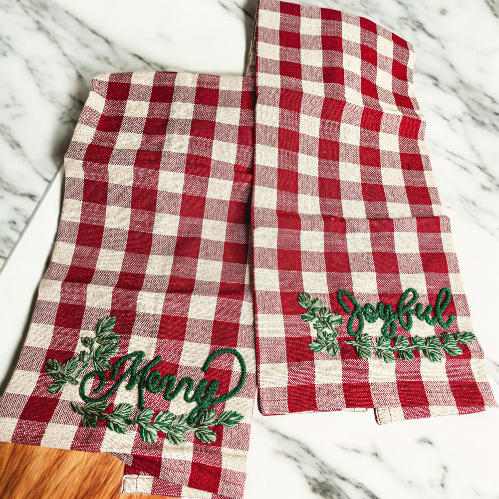 Holiday Acacia Charcuterie Board Cotton Tartan Towel Gift Set Great Holiday Gift