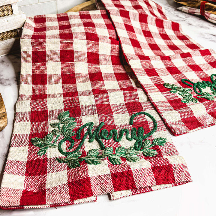 Holiday Acacia Charcuterie Board Cotton Tartan Towel Gift Set Great Holiday Gift