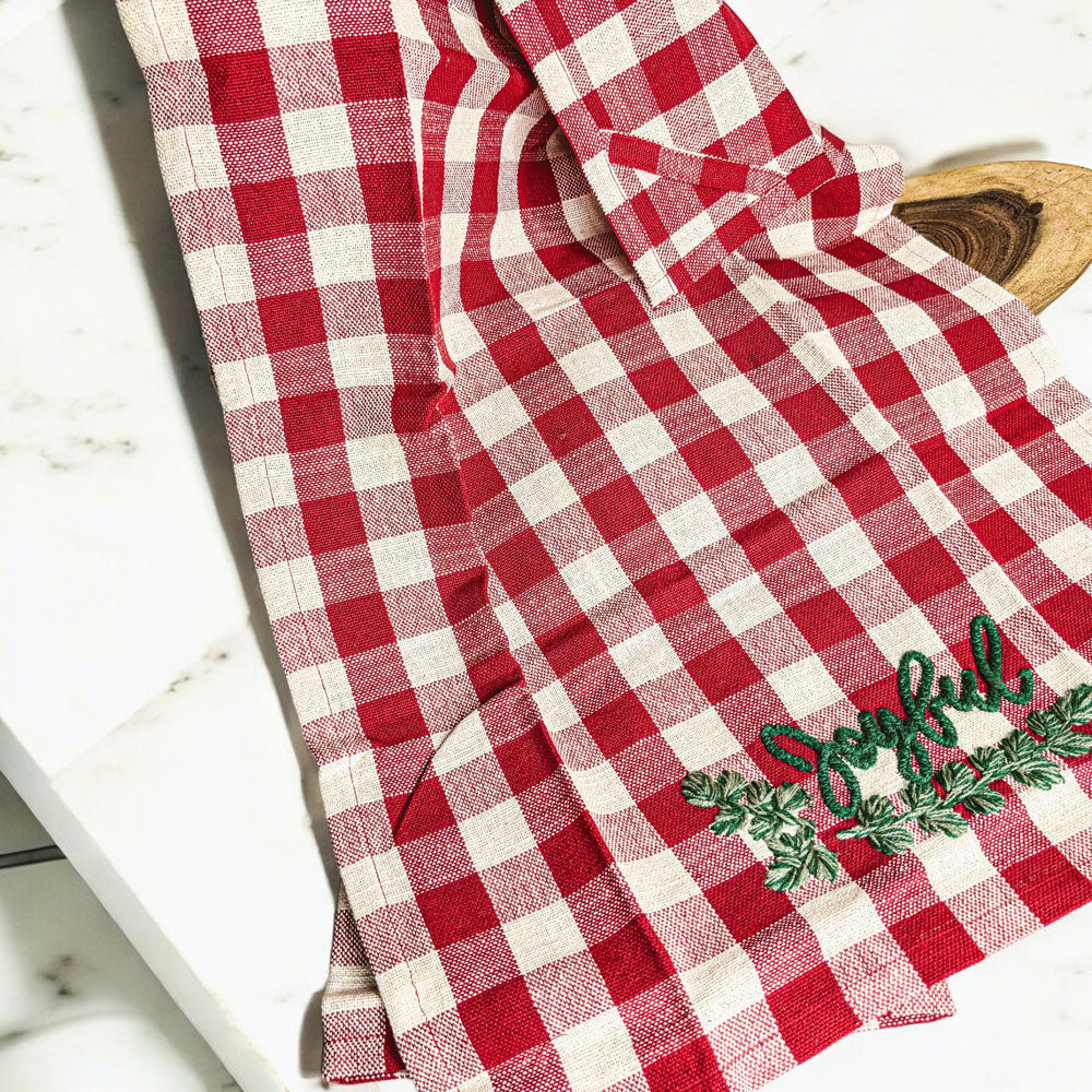Holiday Acacia Charcuterie Board Cotton Tartan Towel Gift Set Great Holiday Gift