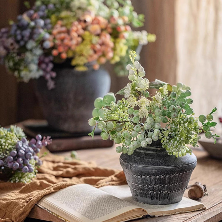 Blueberry &amp; Greenery Bunch 13" Tall
