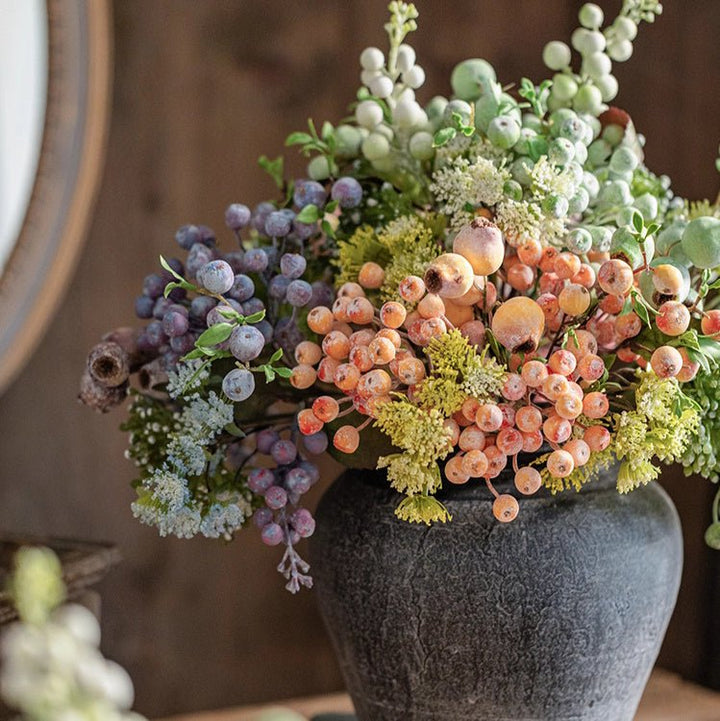 Blueberry &amp; Greenery Bunch 13" Tall