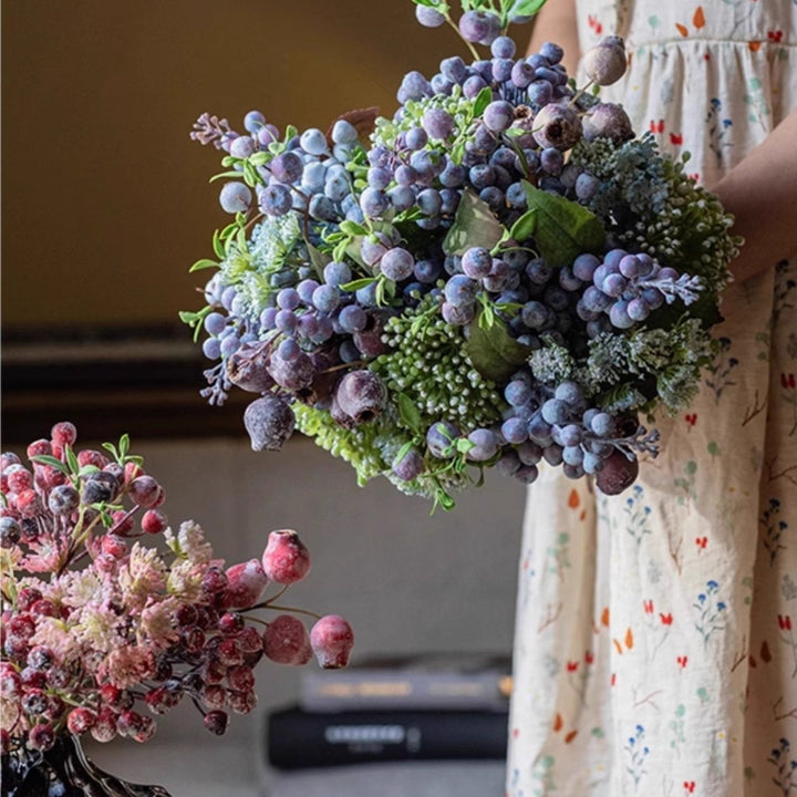 Blueberry &amp; Greenery Bunch 13" Tall