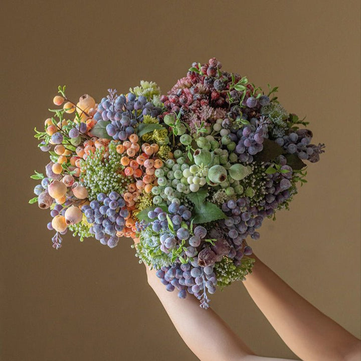 Blueberry &amp; Greenery Bunch 13" Tall