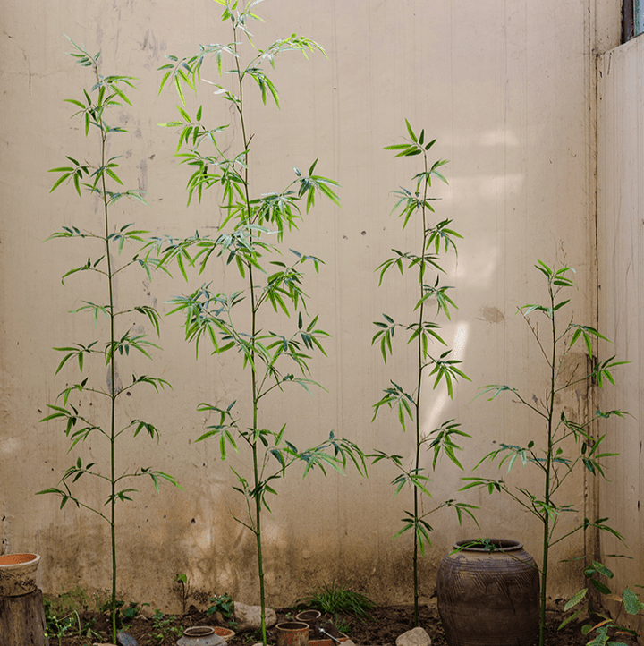 Artificial Bamboo Stem Faux Screen Plant Set of 10