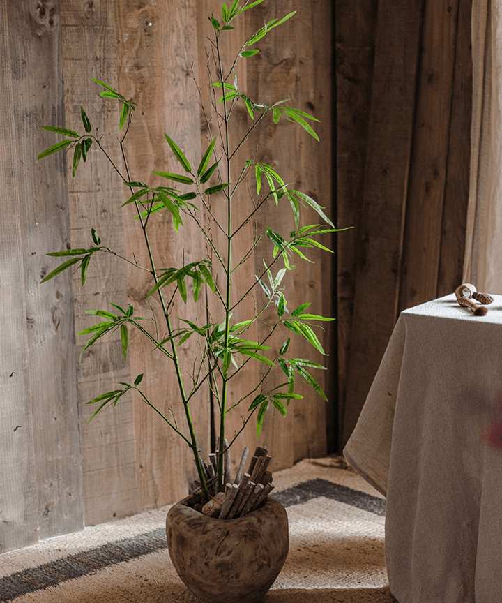 Artificial Bamboo Stem Faux Screen Plant Set of 10