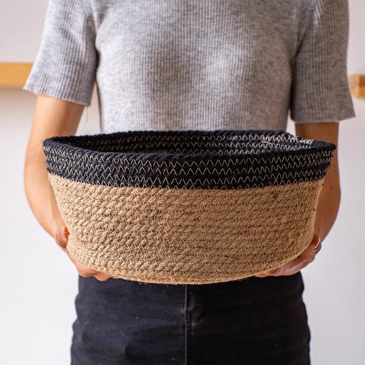 Cotton Blend Woven Storage Basket