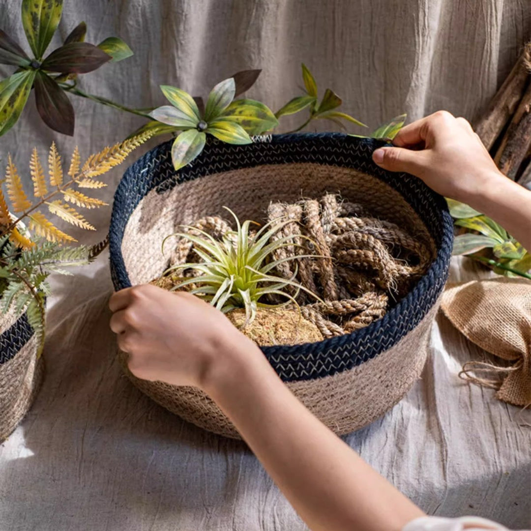 Cotton Blend Woven Storage Basket