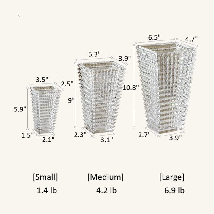Crystal-Cut Look Glass Vase