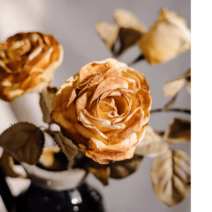 French Dried Look Faux Rose Stem 26" Tall