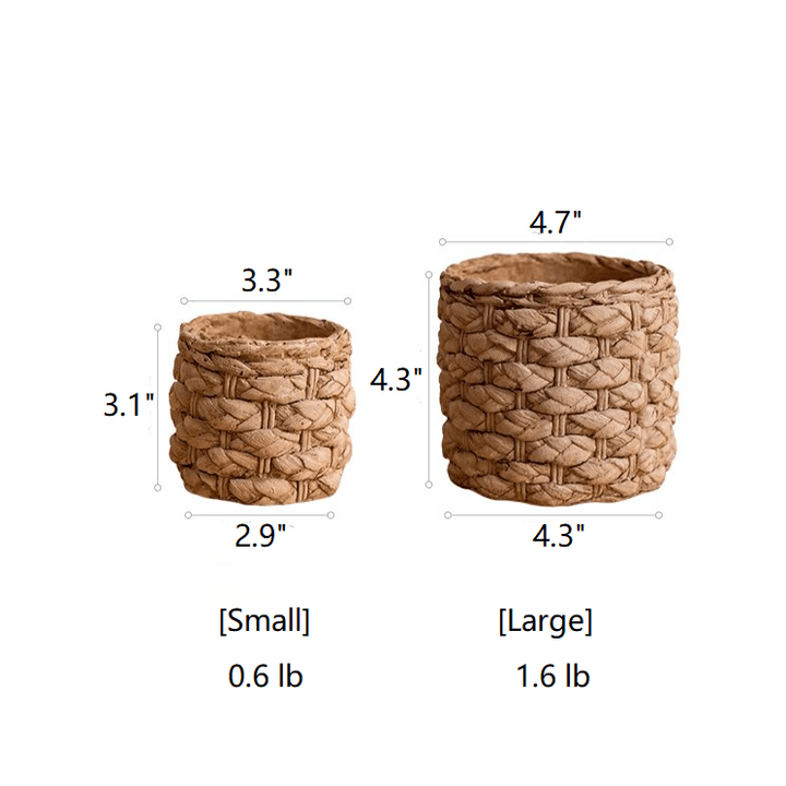 Grass Woven Looking Cement Planter