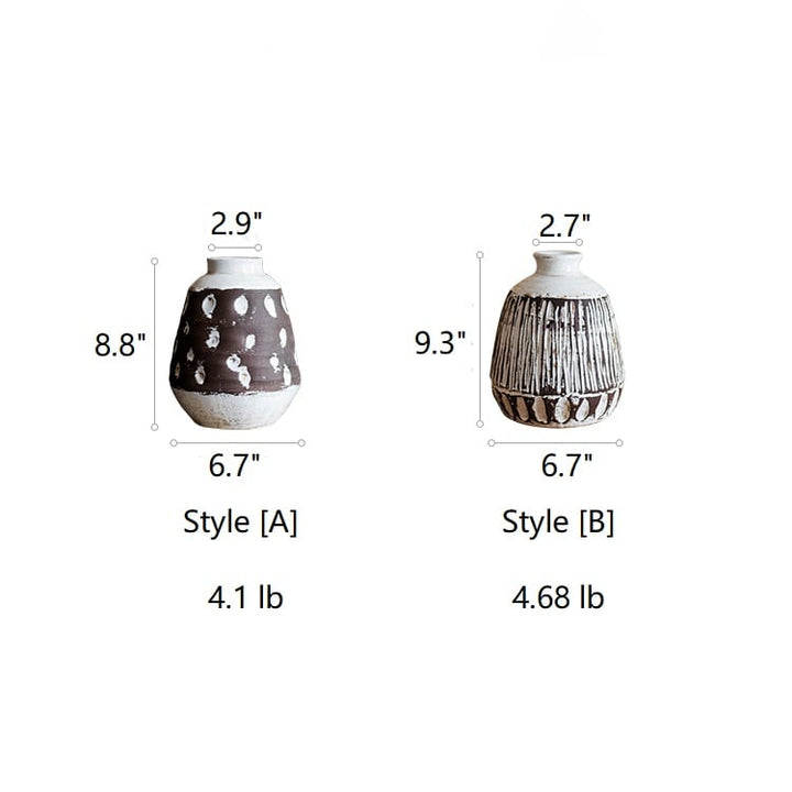 Handcrafted Ceramic Pottery Vase Brown