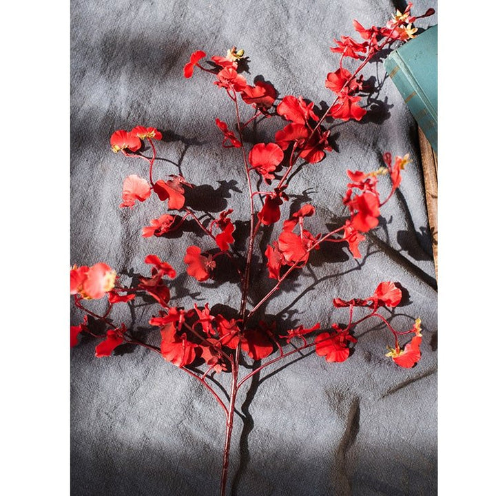 Impressionist Oncidium Orchid Stem in Red 31" Tall