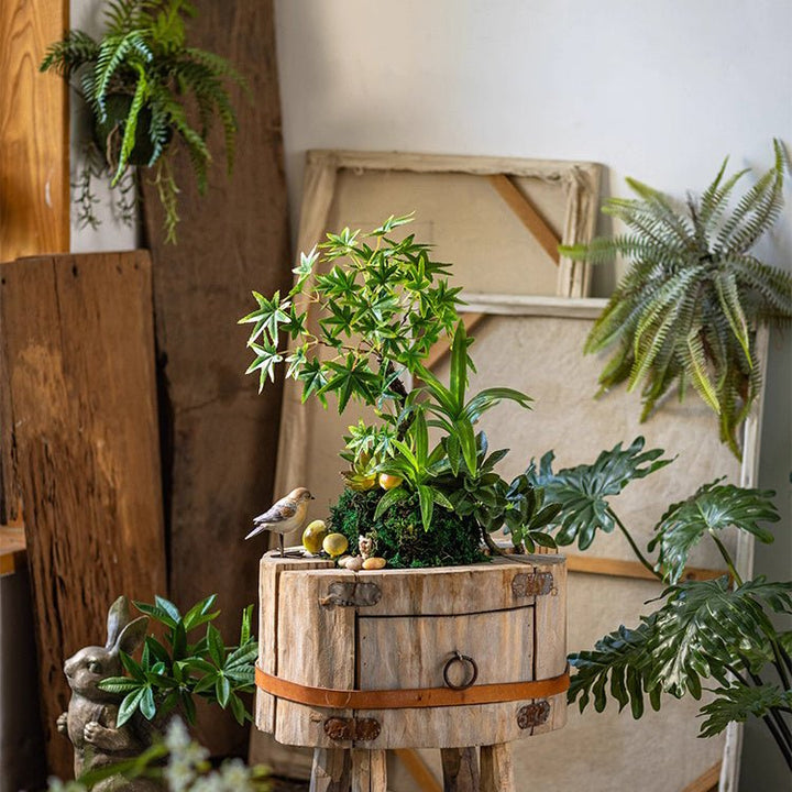 Mini Faux Potted Green Plant