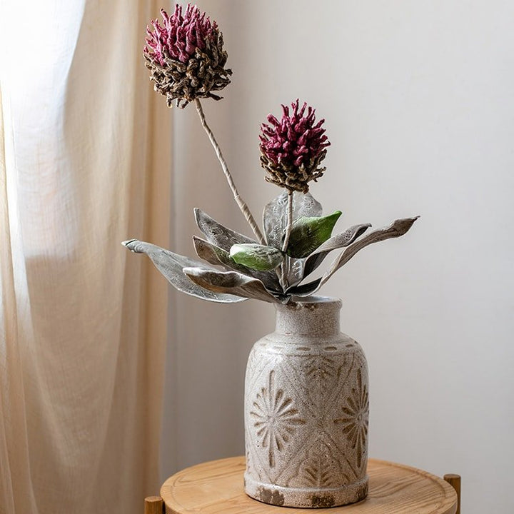 Artificial Tall Stem Flower Mulan Thistle 43" Tall