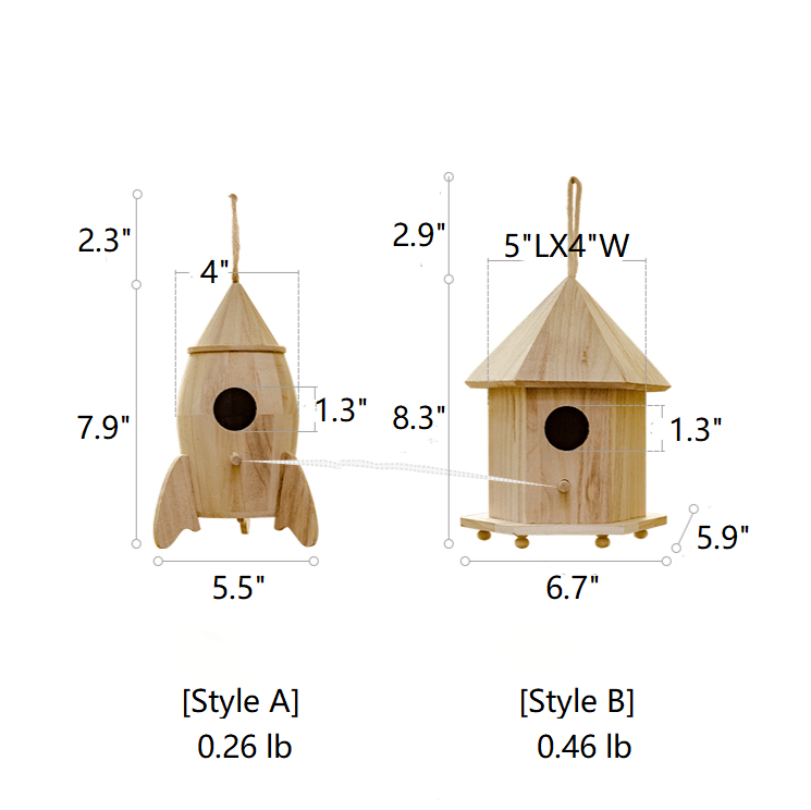 Natural Solid Wood Bird&