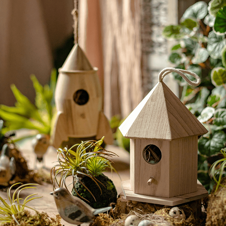 Natural Solid Wood Bird&