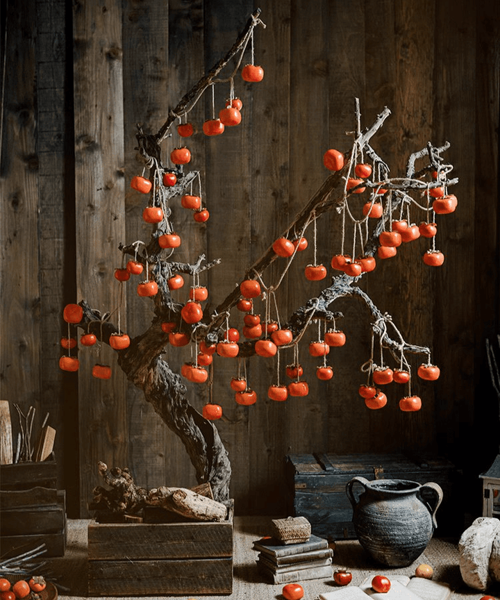Artificial Persimmon Fruit String Decor 33.8" Long