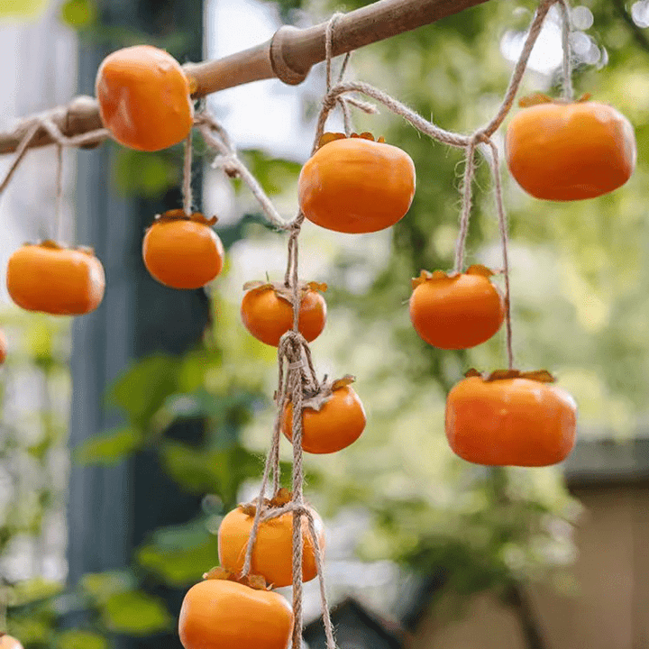 Artificial Persimmon Fruit String Decor 33.8" Long