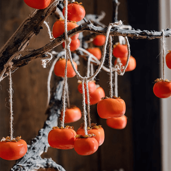 Artificial Persimmon Fruit String Decor 33.8" Long