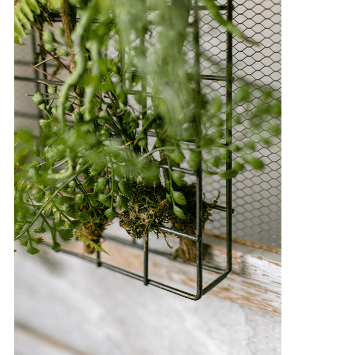 Artificial Faux Plant Metal Frame Wall Décor