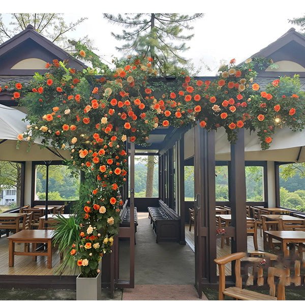 Orange Rose Vine Wall Décor Roses for Trellis and Backdrop