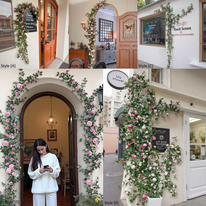 Pink Rose  Flower Wall Climbing Flower Vines for Outdoor and Events