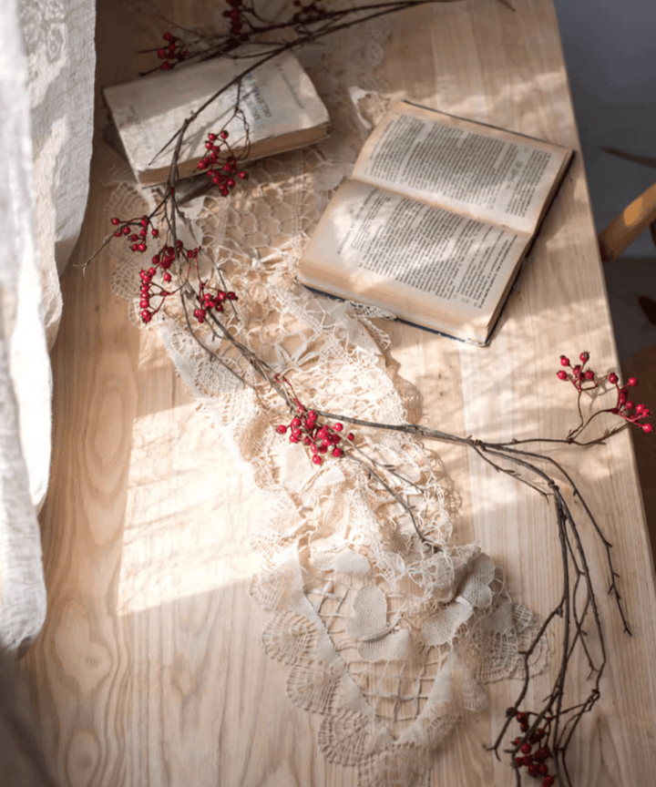 Rustic Artificial Red Berry Vine 63" Long