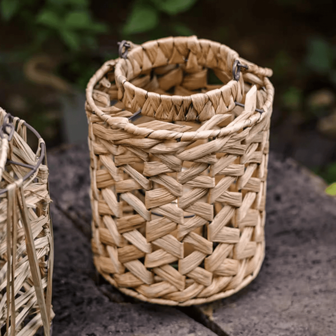 Rustic Seagrass Handwoven Candle Lantern