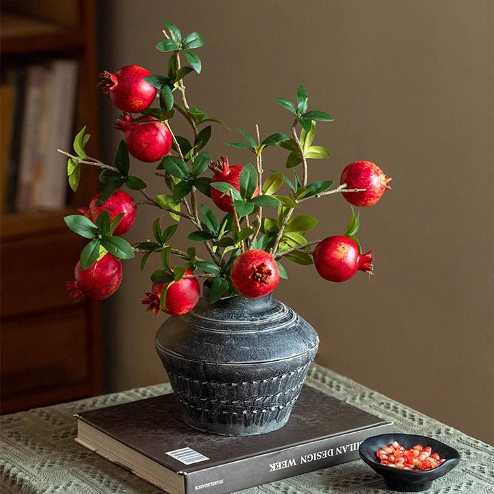Faux Short Pomegranate Stem 15" Tall