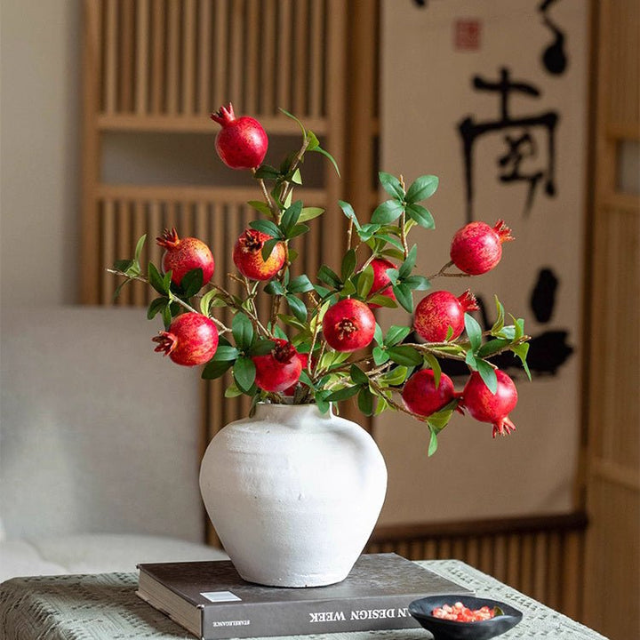 Faux Short Pomegranate Stem 15" Tall