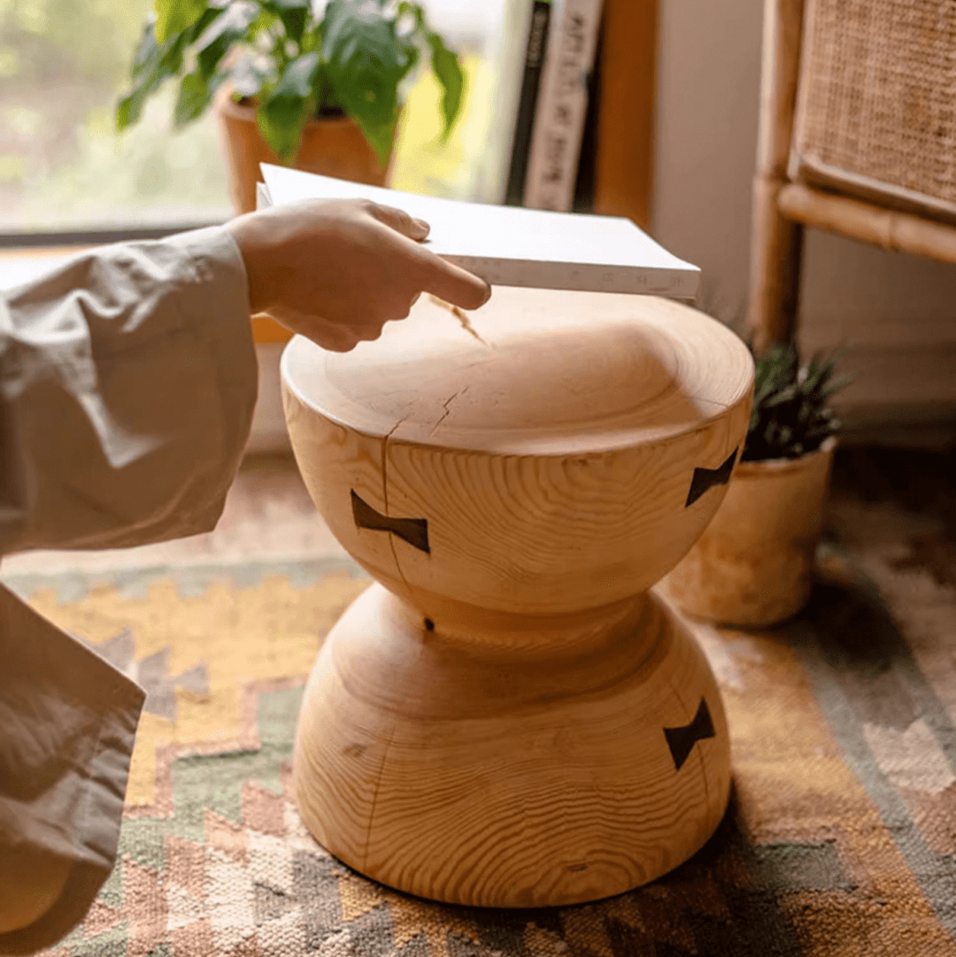 Solid Wood Natural End Table